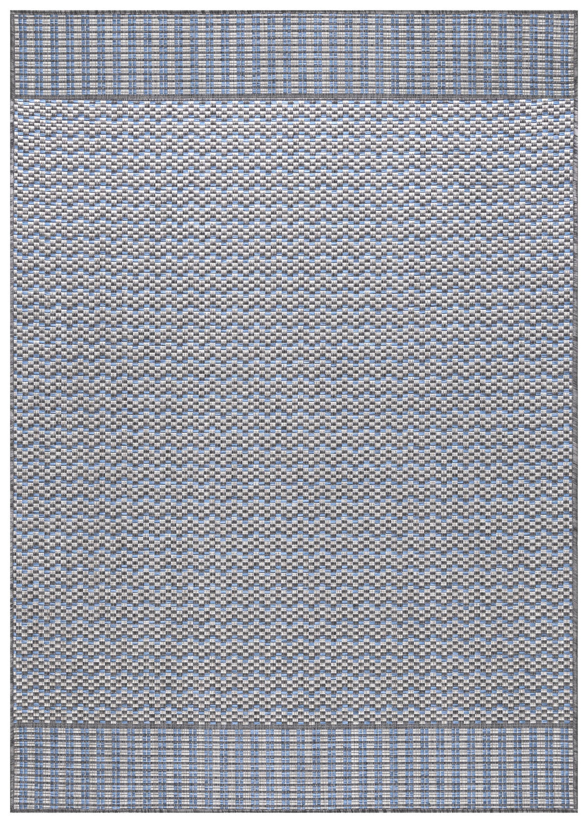 TEPPICH Outdoor Flachgewebe Retro-Design Polypropylen Balkon Grau Läufer 80x250 - Grau, Textil (80/250cm) - KADIMA DESIGN