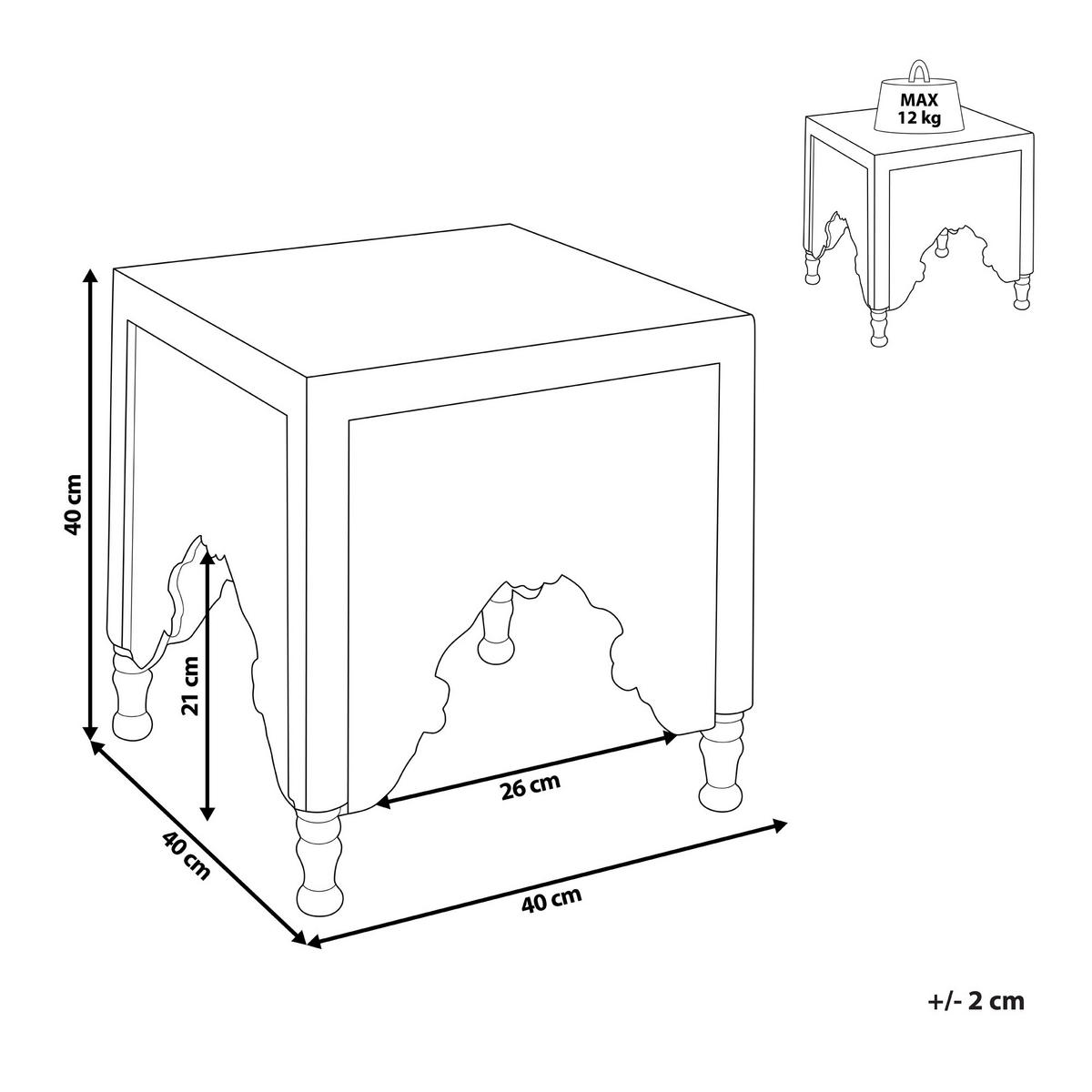 BEISTELLTISCH heller Holzfarbton quadratisch 40/40 cm Kadma - Hellbraun, Holz (40/40/40cm) - Beliani