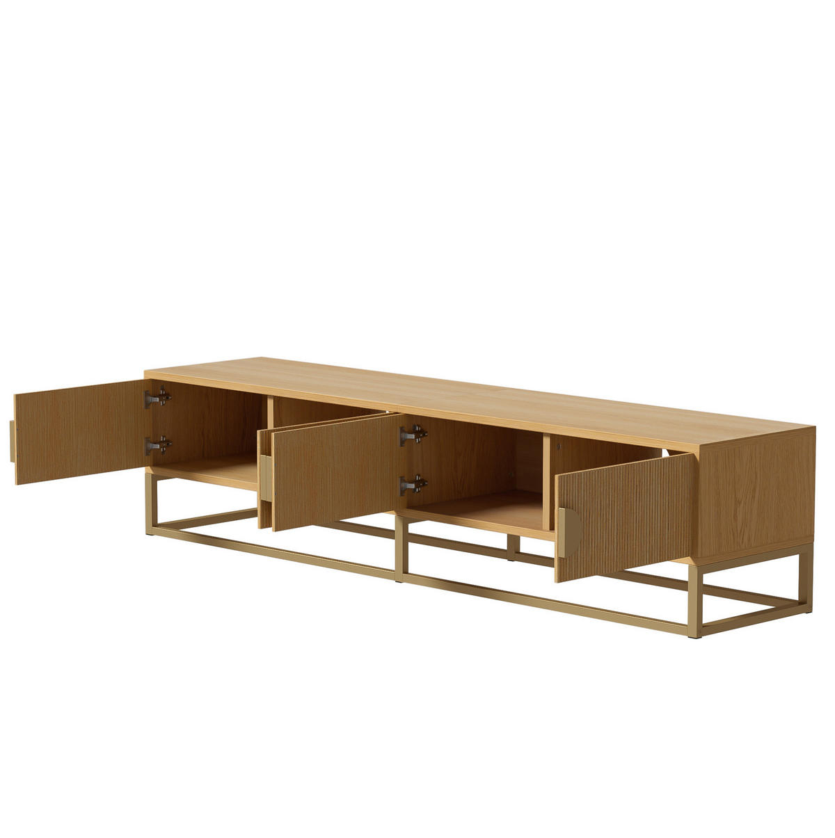 TV-BOARD mit 4 Türen 180 cm Holzoptik - Braun, Holzwerkstoff (40/40/180cm) - Beauniv