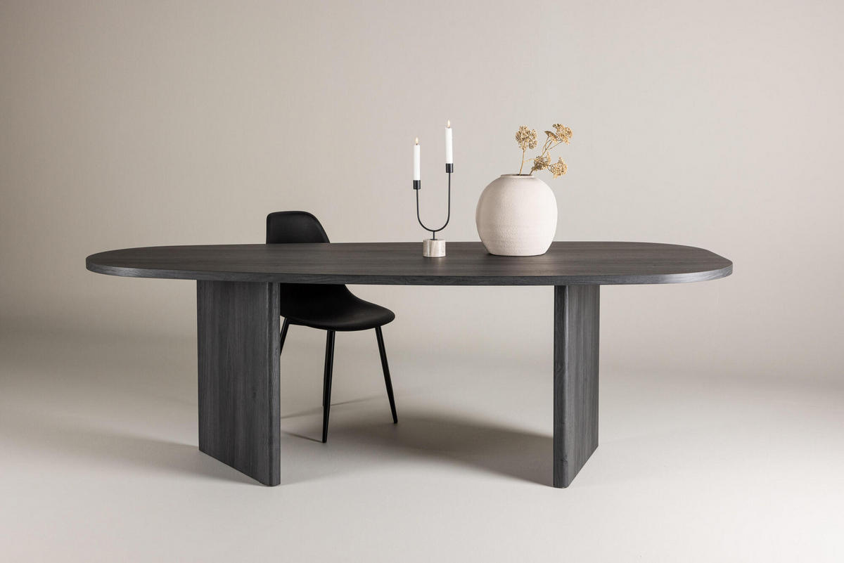 ESSTISCH GRONVIK Schwarz 100x220x75 cm - Schwarz, Holzwerkstoff (220/100/75cm) - FURNLUX