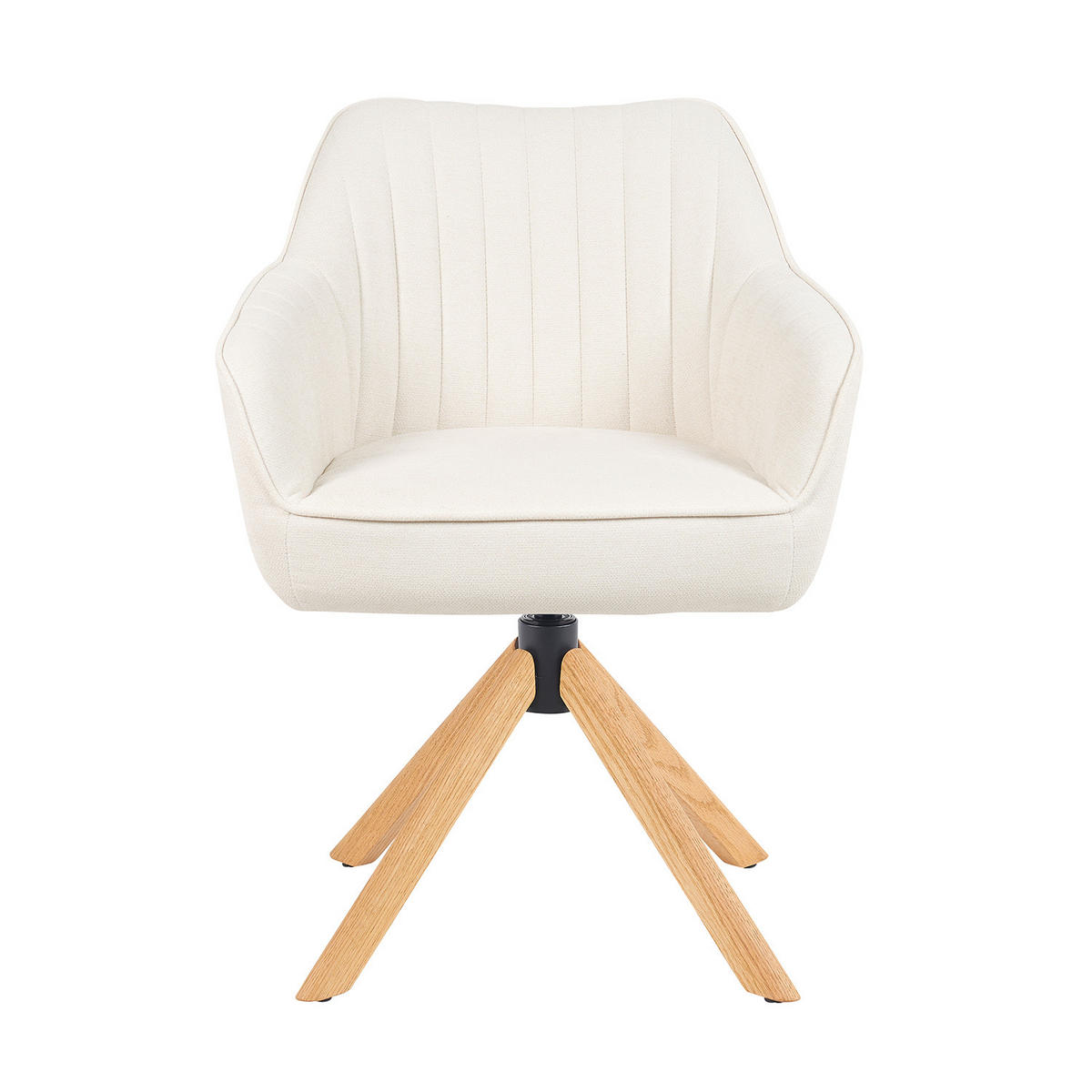 ARMLEHNSTUHL Mika-Luis 2er-Set - Honigeiche/Creme, Eichenholz/Holz (60/82/61cm) - DUBI Möbel