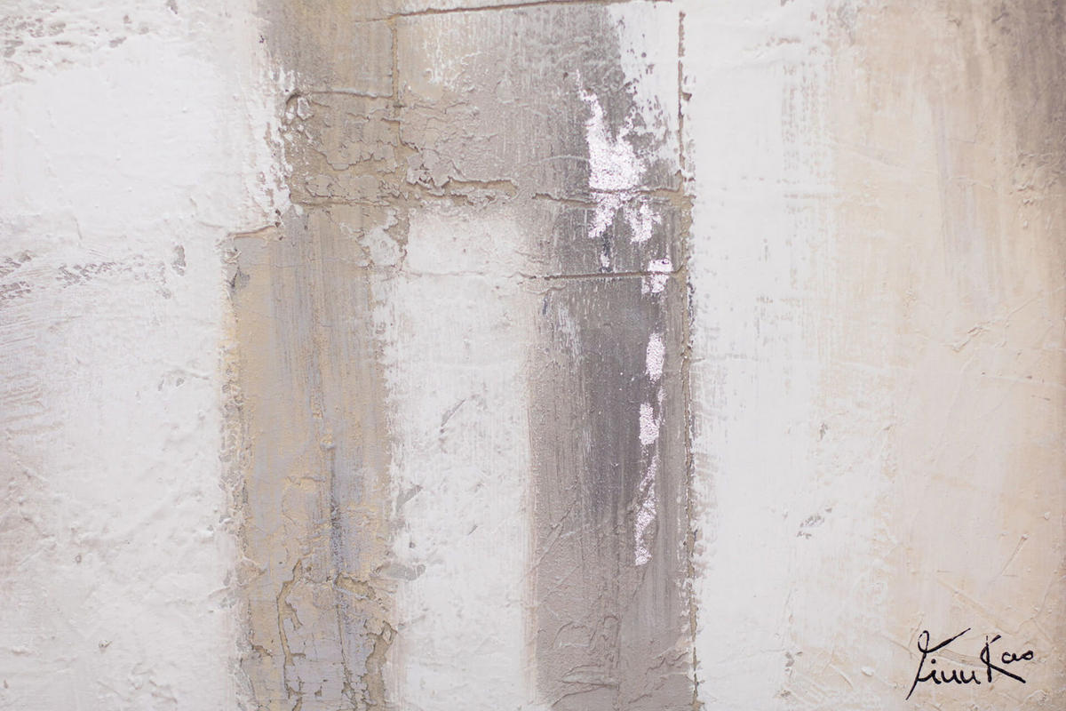 ACRYLBILD HANDGEMALT 90/60 cm - Beige/Grau, Holz/Textil (90/60cm) - KUNSTLOFT