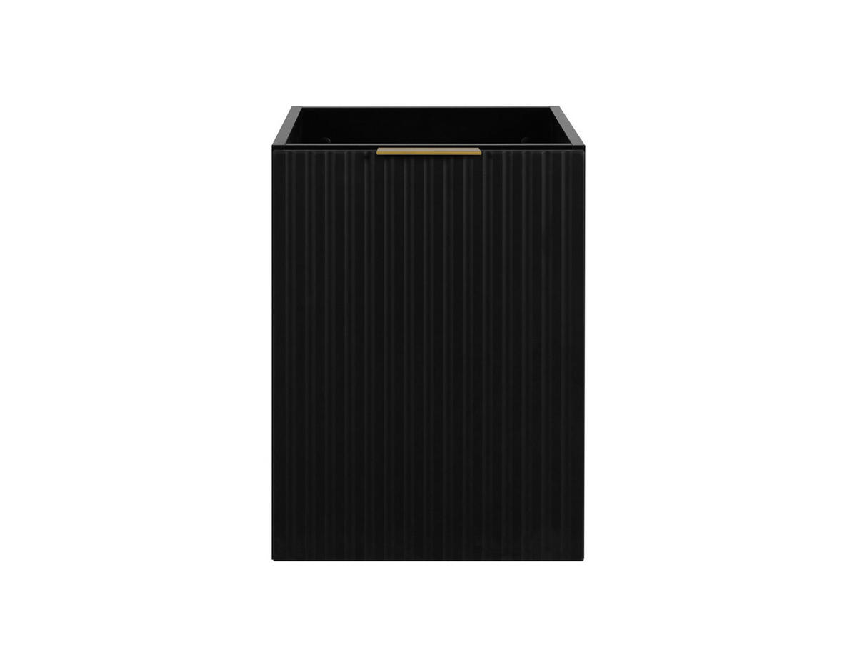 BADEZIMMER-SET, 57×46×120 cm, Schwarz / Arbeitsplatte aus Eiche Craft, goldener Griff - Schwarz, Holzwerkstoff (120/57/46cm) - 3XE LIVING