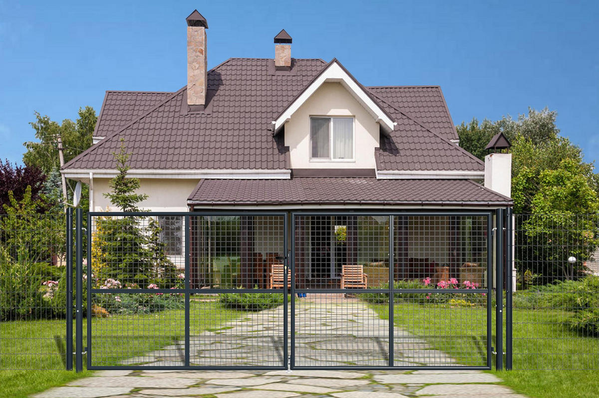 ZAUNTOR Olga Grau 4m H.150cm - Grau, Metall (406/156cm) - Casanoov