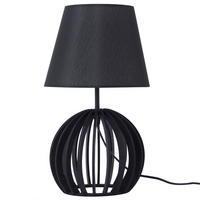 TISCHLAMPE Samo 22/22/41 cm - Schwarz, Holzwerkstoff (22/22/41cm) - Beliani