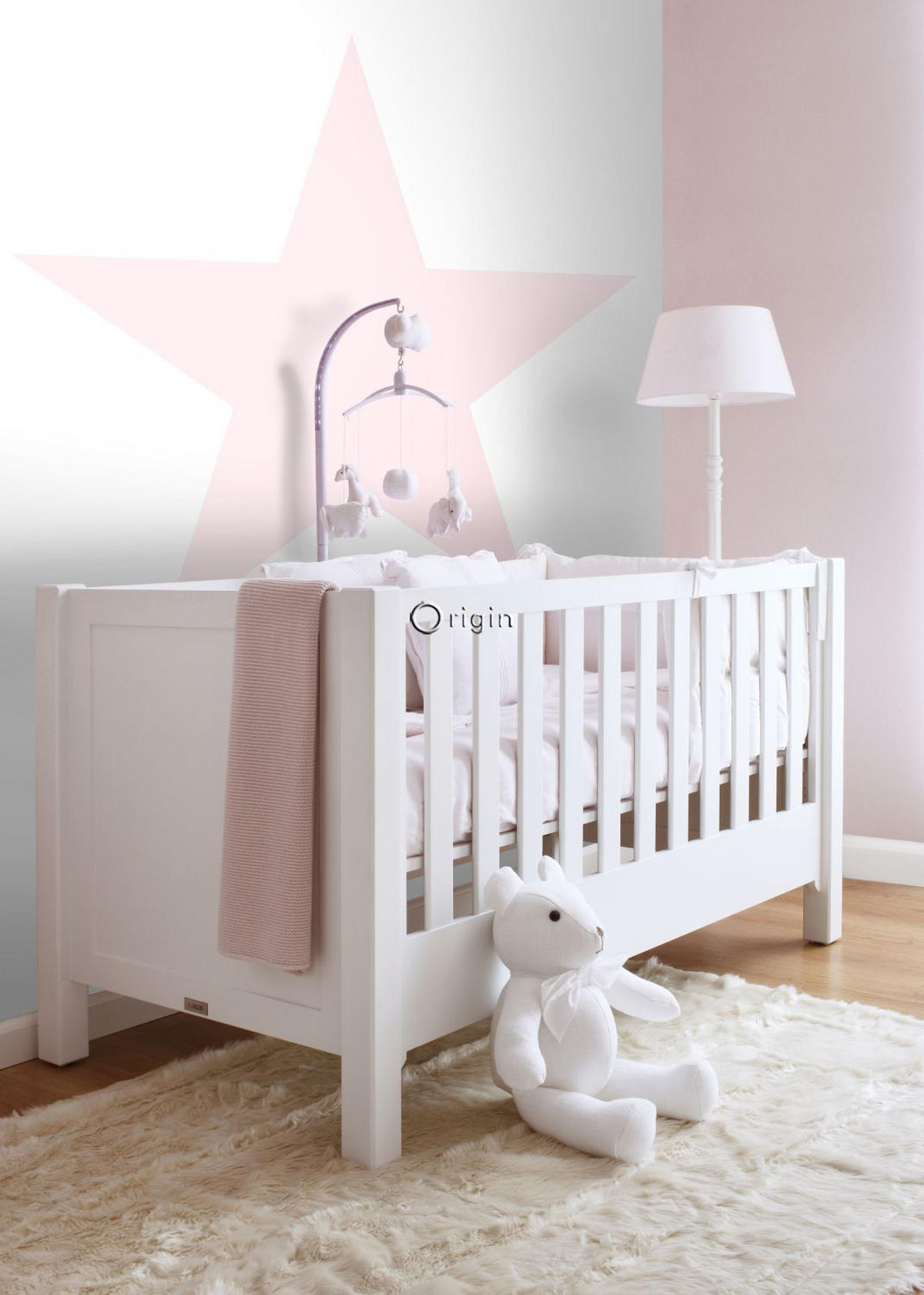 FOTOTAPETE Sterne 150 x 279 cm - Pink, Papier (150/279cm) - Origin Wallcoverings