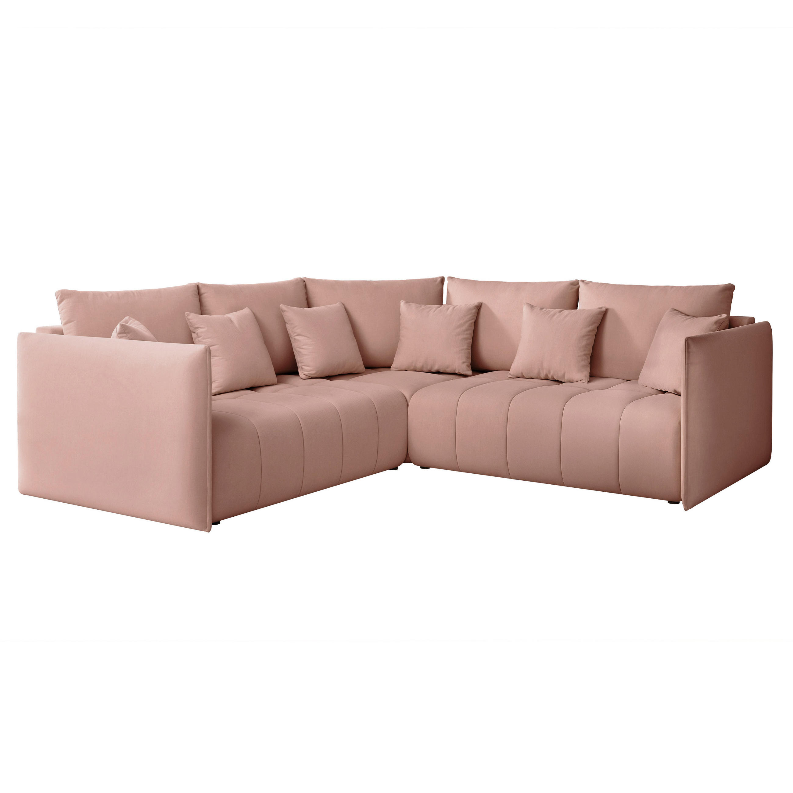 ECKSOFA OLIMPIA mit Schlaffunktion und Bettkasten Rosa - Rosa, Holzwerkstoff/Kunststoff (235/230cm) - Idohome