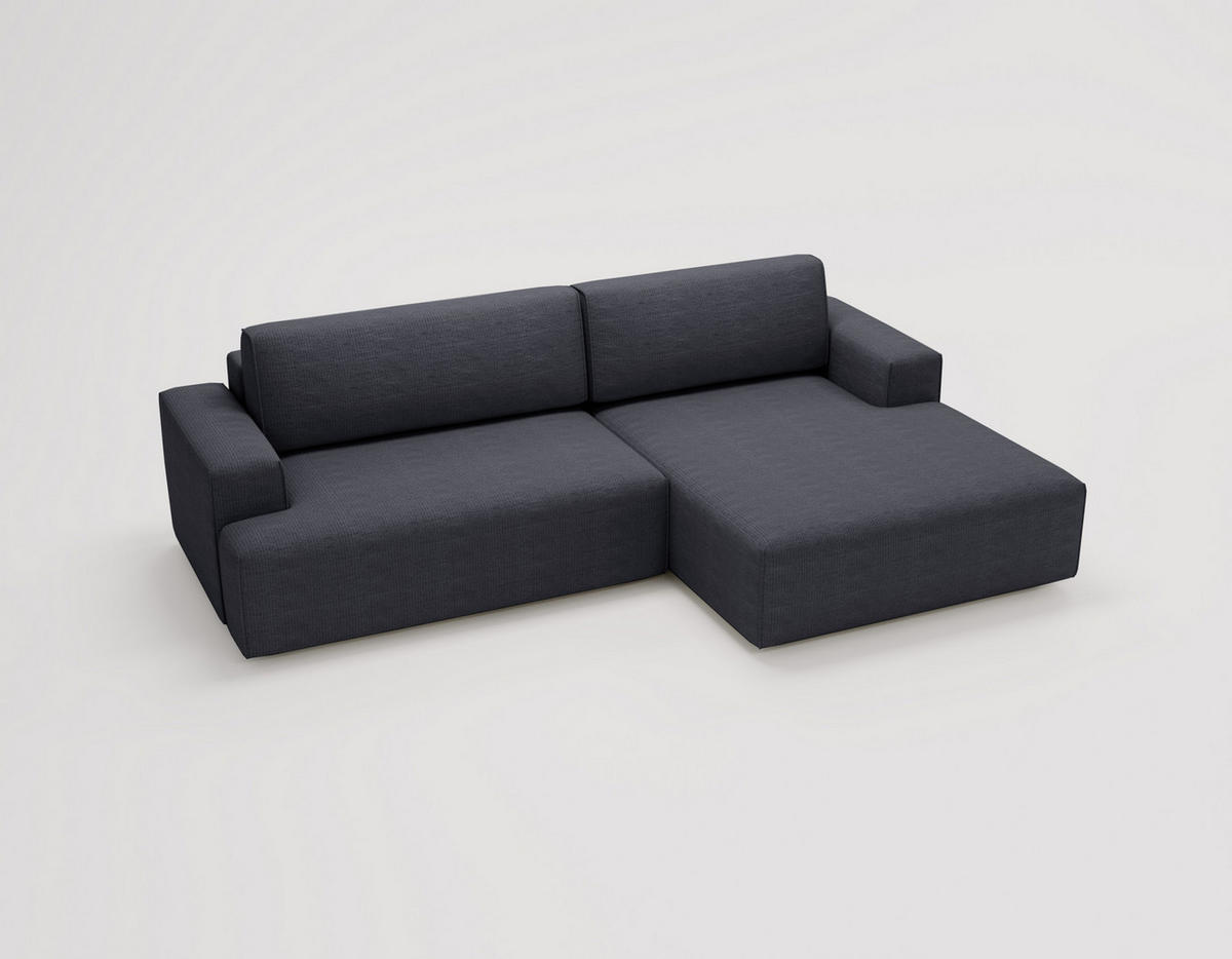 ECKSOFA L-Form 270 cm Boston mit Bettkasten, Schlaffunktion, Rechts, Schwarz - Schwarz, Holz (270/165cm) - Emporius