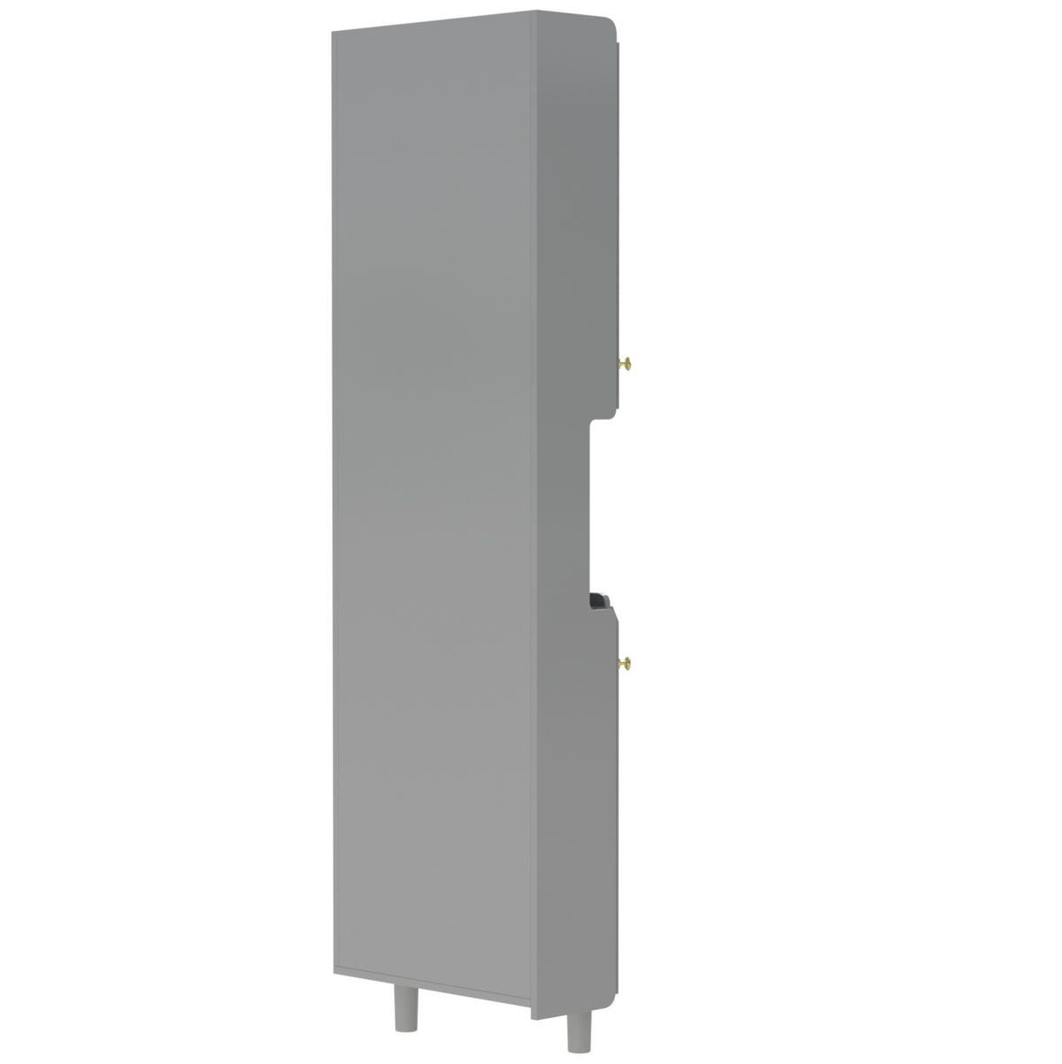 LED-ECKSPEICHERSCHRANK 63.5x17x157.5 cm Grau aus Spanplatte mit App-LED & 3-Zonen-Storage - Grau, Holzwerkstoff (63.5/157.5/17cm) - Modfu