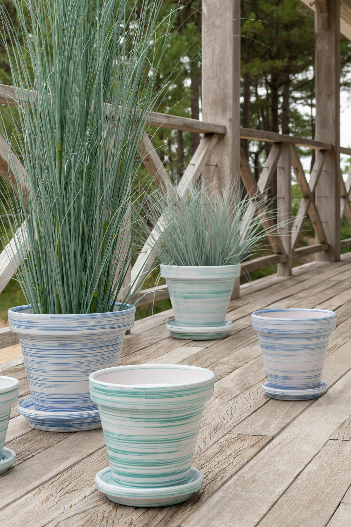 BLUMENTOPF BW Blau - Blau, Keramik (27/25cm) - J-Line