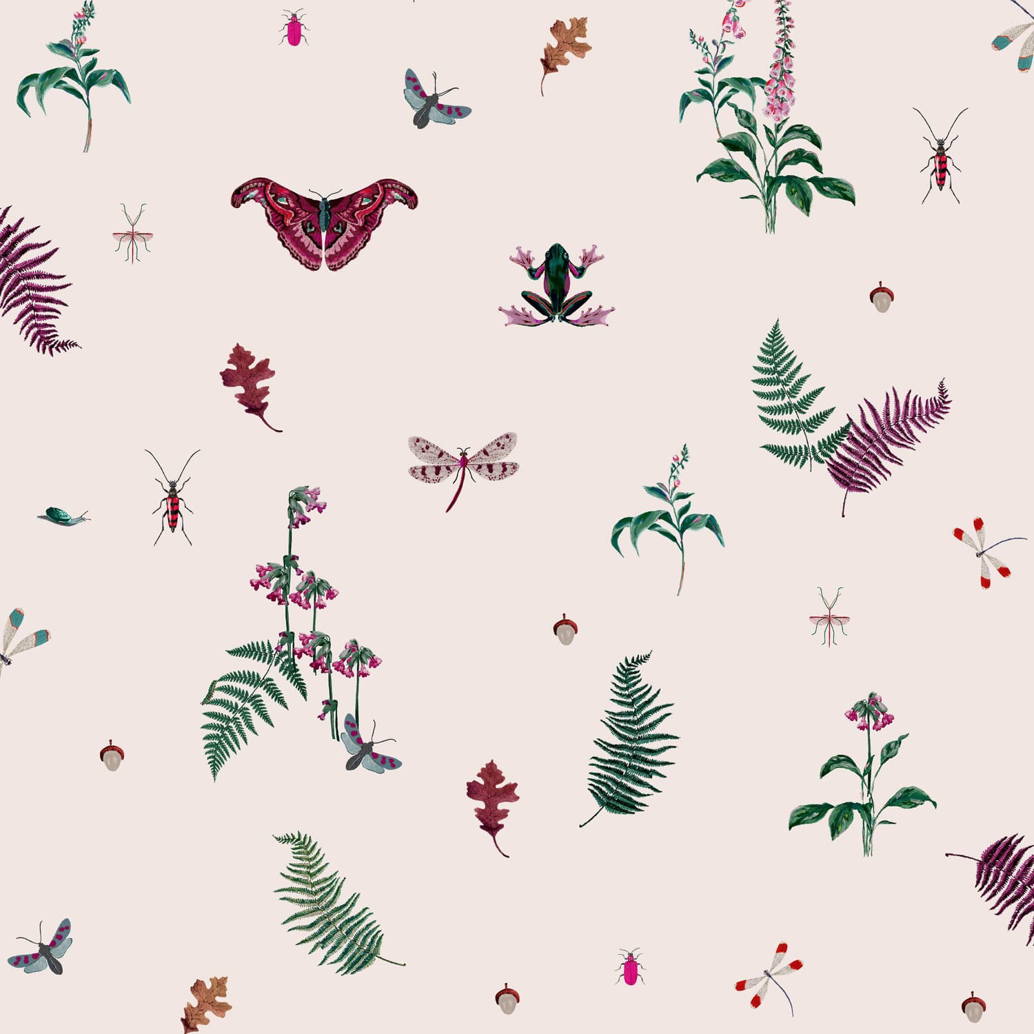 VLIESTAPETE - Waldzauber Rosa - Multicolor, Papier/Kunststoff (52/1000cm) - Joules