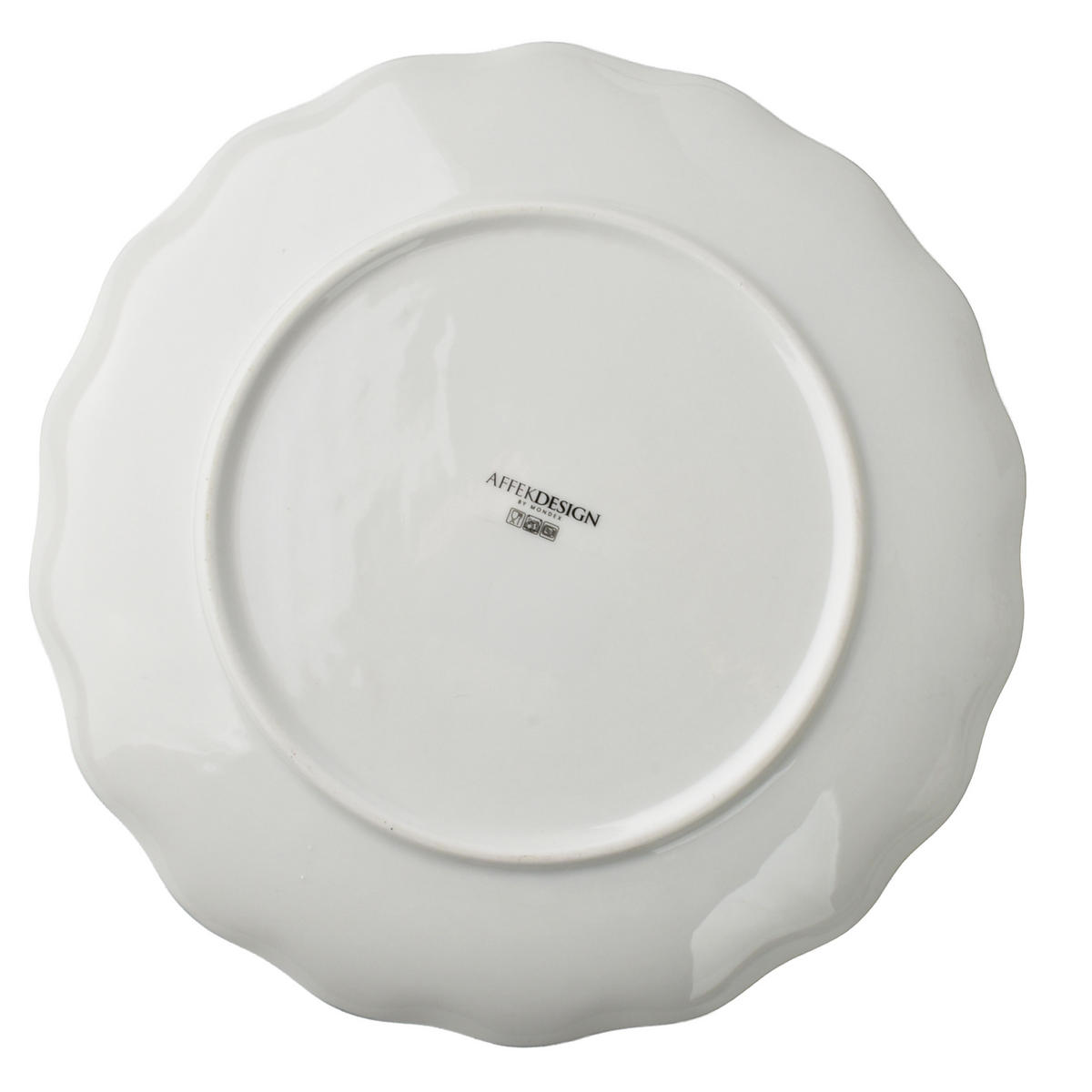 TALÍŘ OBĚDNOVÝ MOLLIE, porcelán, bílá - zelená barva, keramika (2.5cm) - Mondex
