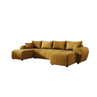 WOHNLANDSCHAFT MOLISA U Itaka 33 mit Schlaffunktion - Currygelb, Textil (303/82/208cm) - Bedante