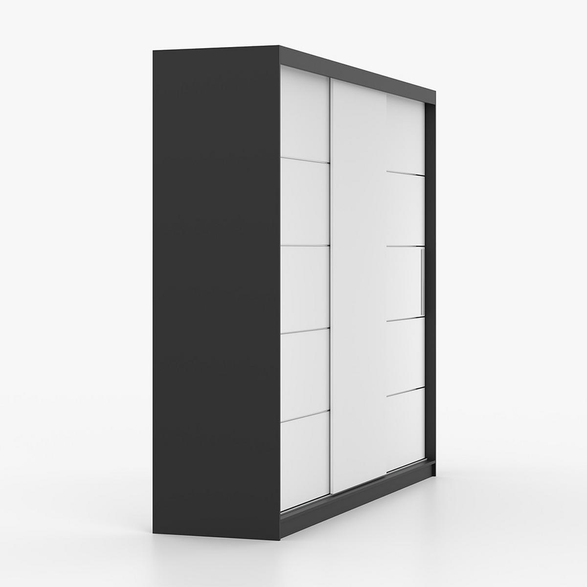 SKŘÍŇ s otočnými dveřmi Alba II 250 cm 250/218/61 cm, 3dveřová, bílý - bílá/barva hliníku, kompozitní dřevo/plast (250/218/61cm) - imoebel24