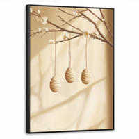 LEINWAND Bilder mit Rahmen - Beige - Osterkuchen - Eier - 60x80 - Beige, Textil (60/80cm) - MuchoWow