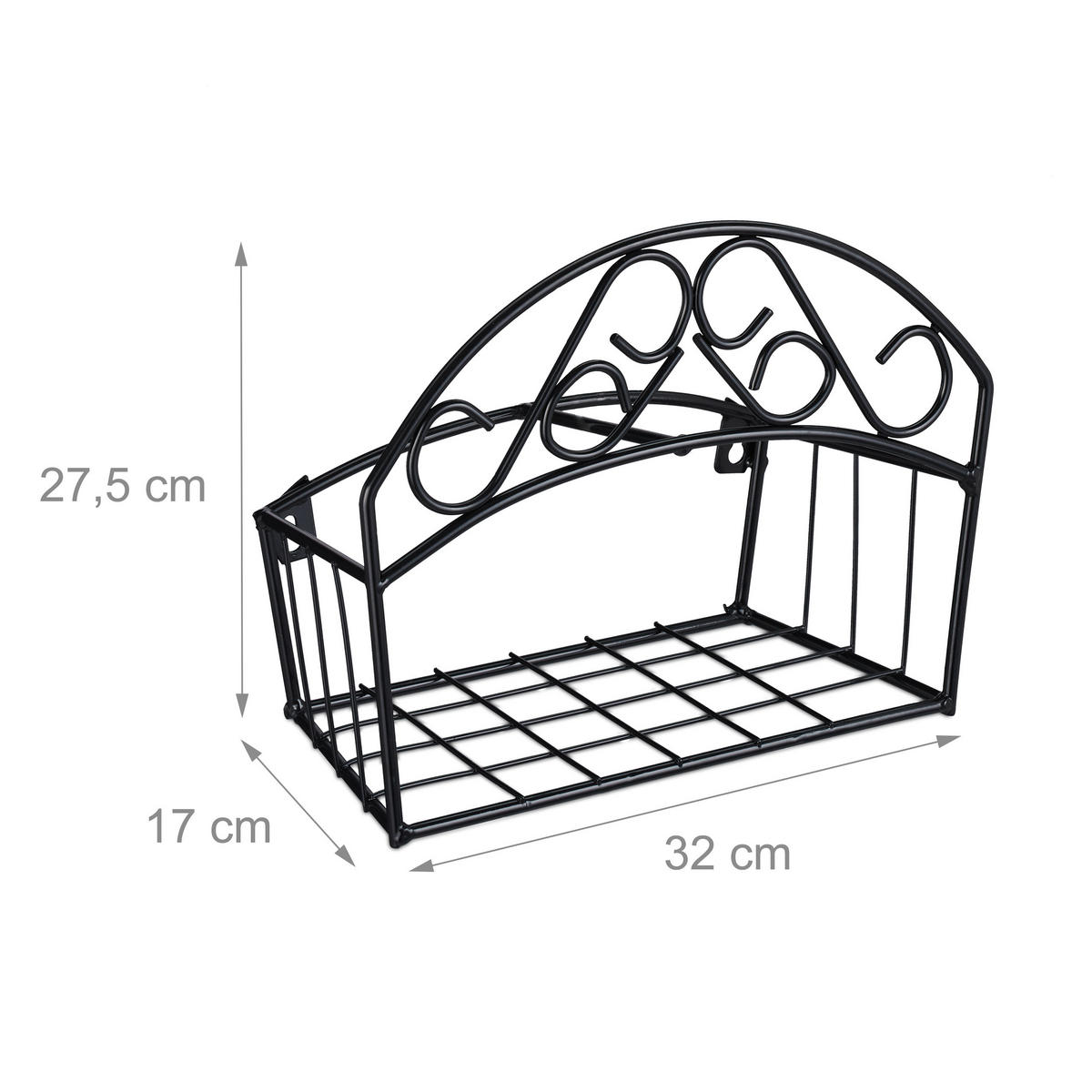 SCHLAUCHHALTER - Schwarz, Metall (32/27.5/17cm) - Relaxdays