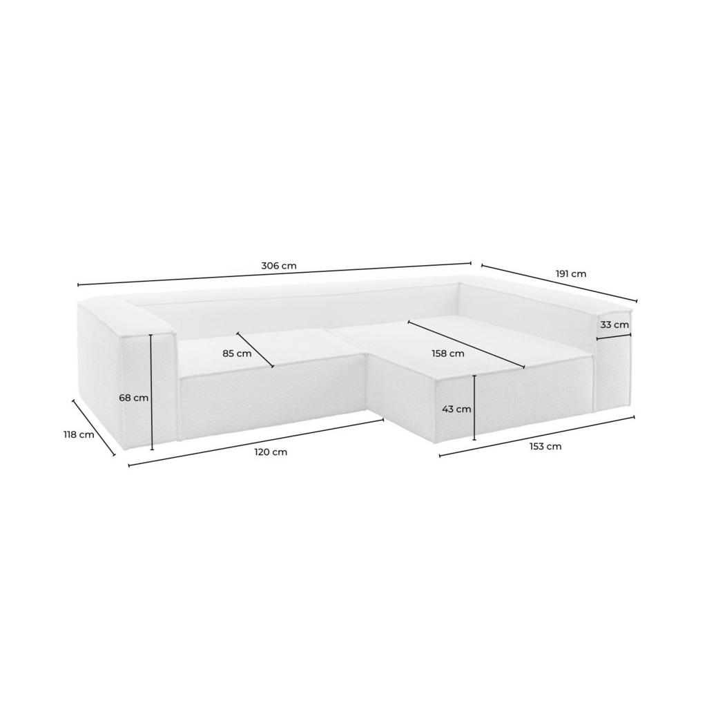Thumbnail - Kawola Ecksofa, Beige, Textil, Echtholz, 3-Sitzer, Füllung: Komfortschaum, Ottomane rechts, L-Form, 306x191 cm, Wohnzimm...