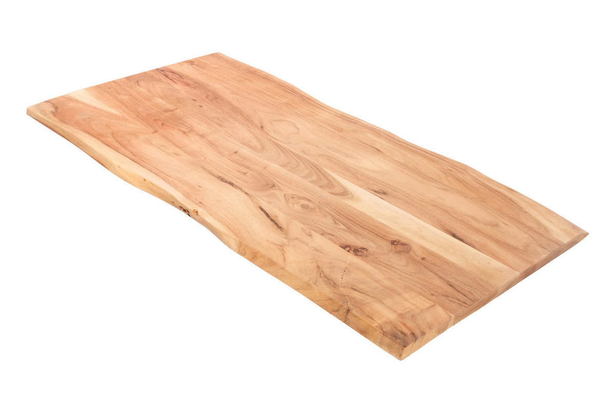 TISCHPLATTE CURT - Beige/Naturfarben, Akazienholz/Holz (60/120/3cm) - SAM