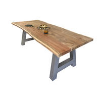 ESSTISCH CALI - Beige/Silberfarben, Holz/Metall (100/280/77cm) - SAM