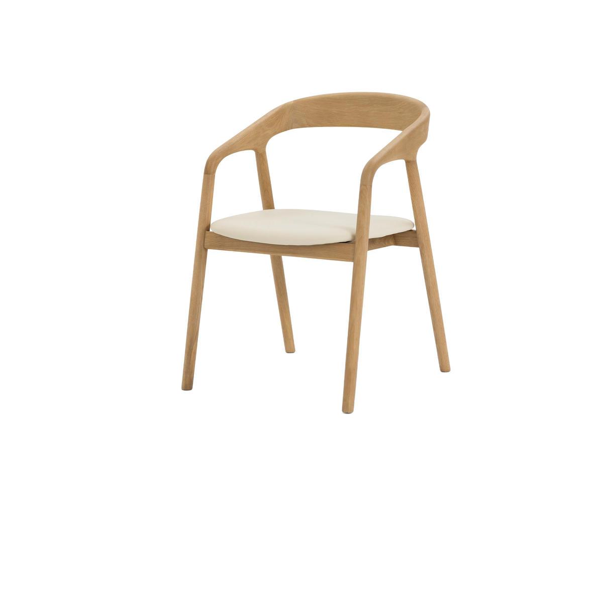 ARMLEHNENSTUHL Celeste, Natur Massiveiche - Beige, Holz (52.5/80/62cm) - WOODEK