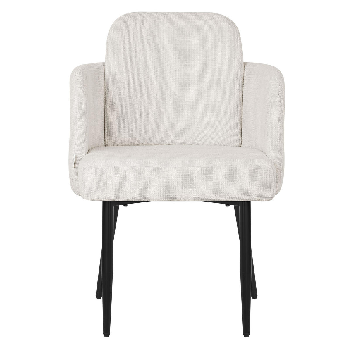 ESSZIMMERSTÜHLE 4er Set Beige mit Stoffbezug Rattan Optik - Beige/Schwarz, Textil/Metall (59/86/59cm) - ML-DESIGN