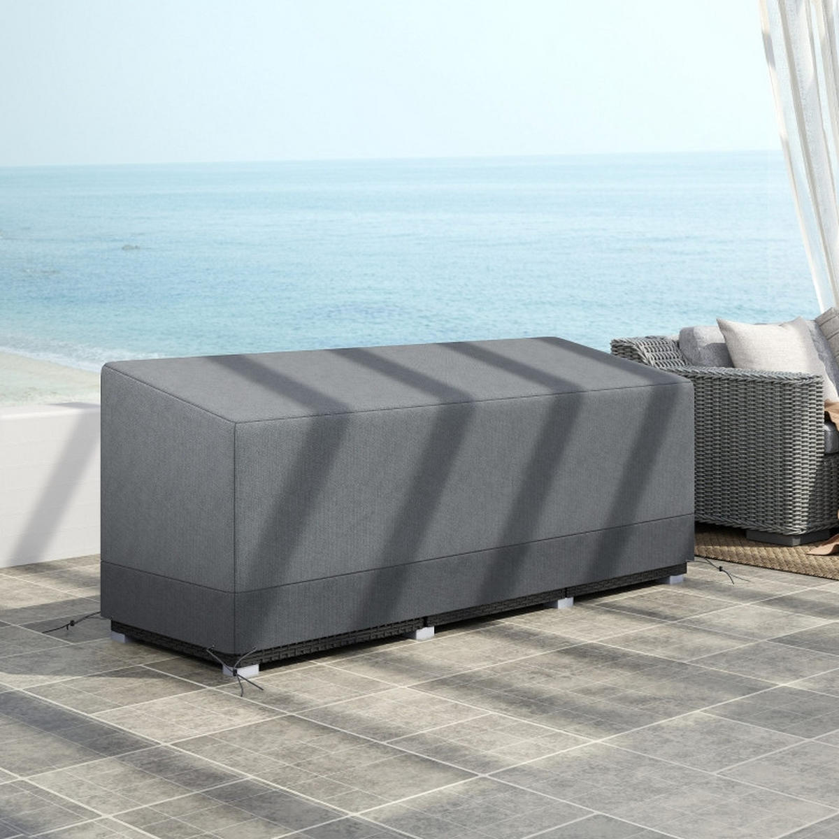ABDECKPLANE 190x72x76 cm 600D wasserdicht hellgrau - Hellgrau, Textil (72/190.5/76cm) - Fortuna Lai
