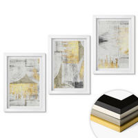 WANDBILDER 3er-Set - 20x30 cm Weißer Rahmen - Abstrakte modische Malereimuster - Weiß, Kunststoff (20/30cm) - ArtPrintCave
