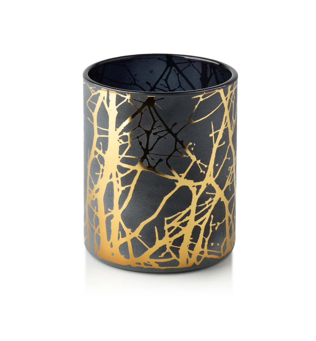 KERZENHALTER Odette Graphite 8.5/8.5/10 cm Glas - Graphitfarben, Glas (8.5/10/8.5cm) - Mondex