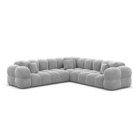 COUCH Monteverde L-Form Hellgrau Samtstoff - Hellgrau, Kunststoff (253/253cm)
