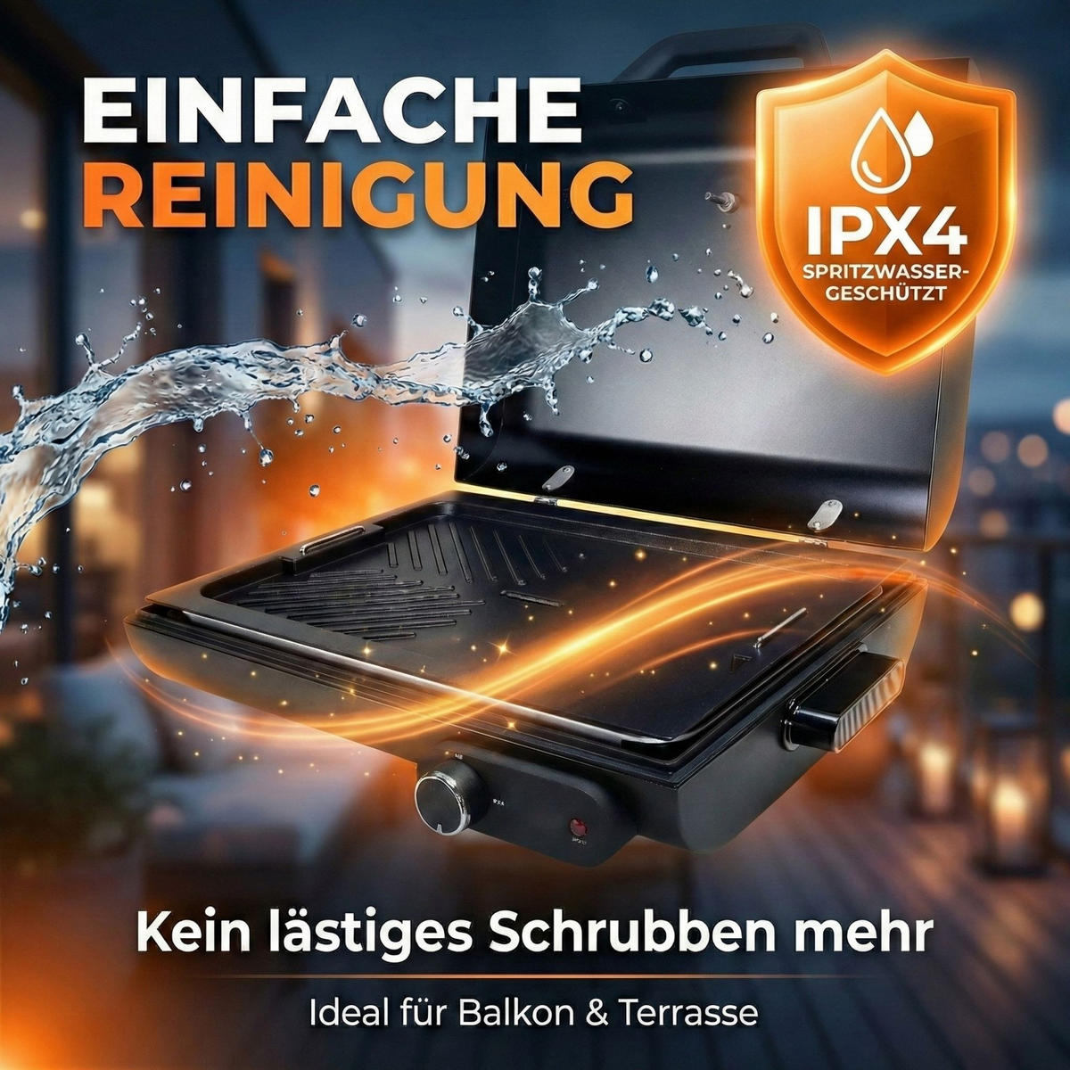 ELEKTROGRILL 2in1 BBQ928 - Schwarz, Kunststoff (27.6/84.2/58.3cm) - Sommertal