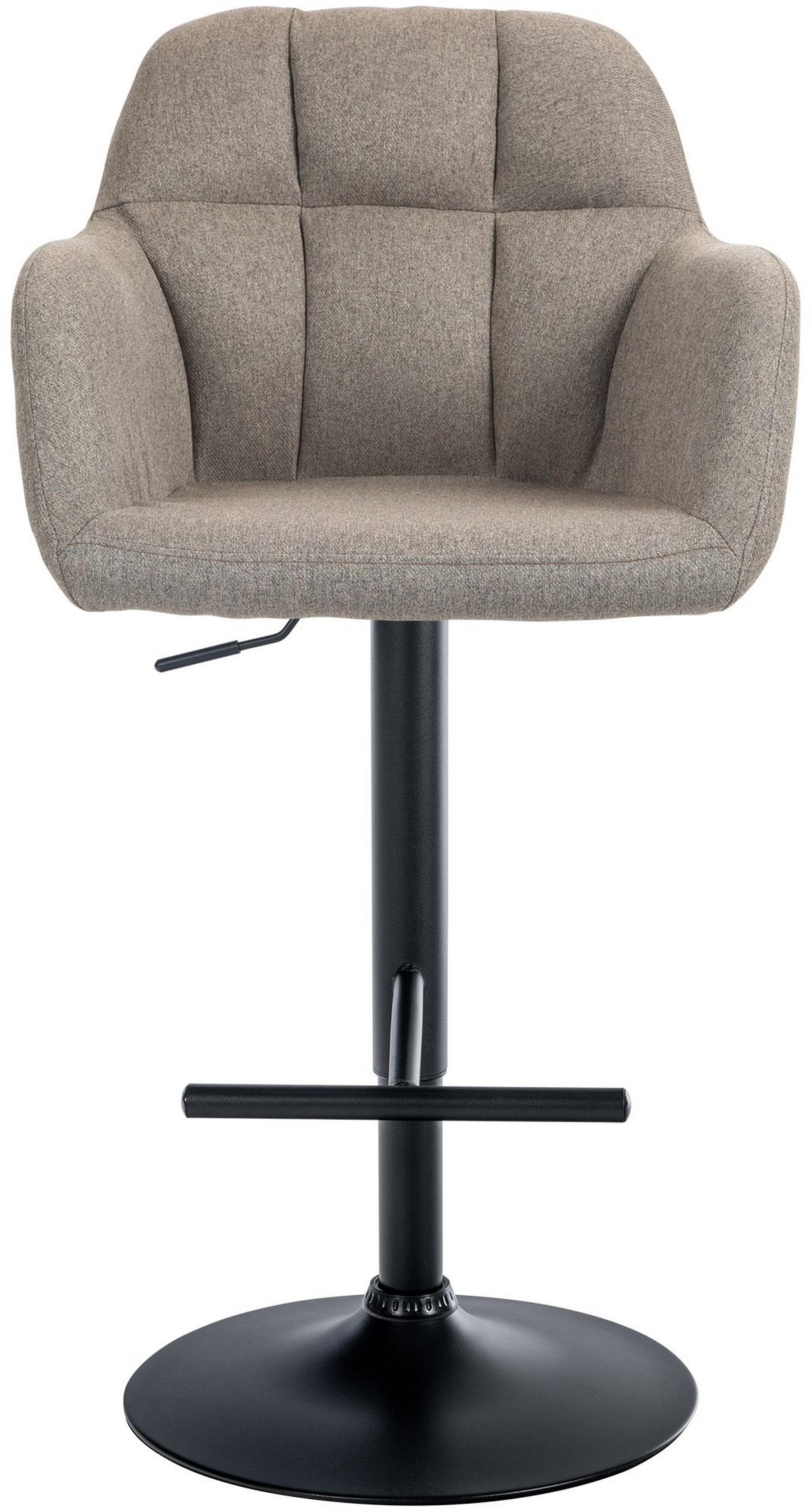 BARHOCKER Stoff taupe - Taupe/Schwarz, Textil (57/97/59cm) - CLP