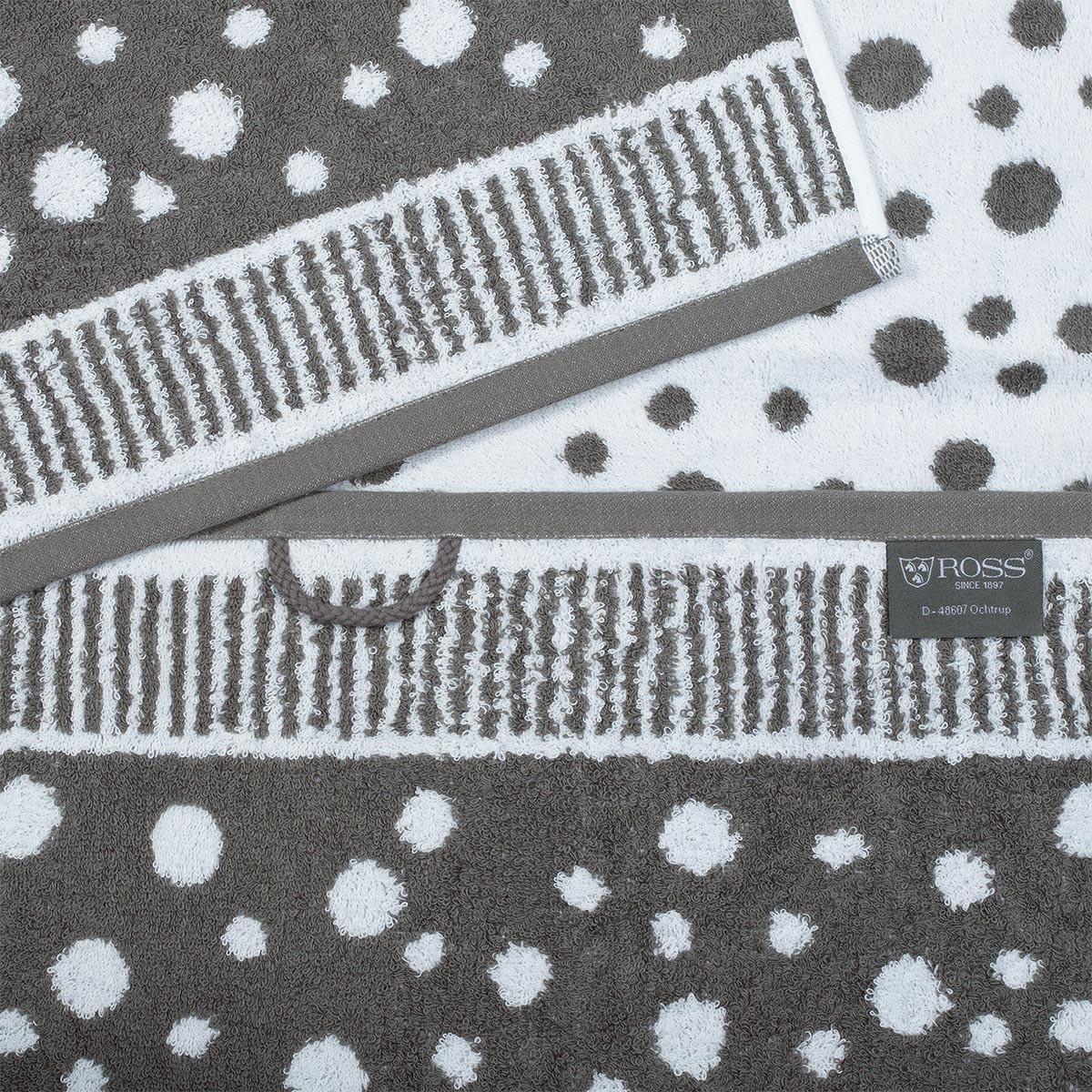 FROTTIERSET Punkte allover 6-teilig - Dunkelgrau, Textil (50/100cm) - Ross