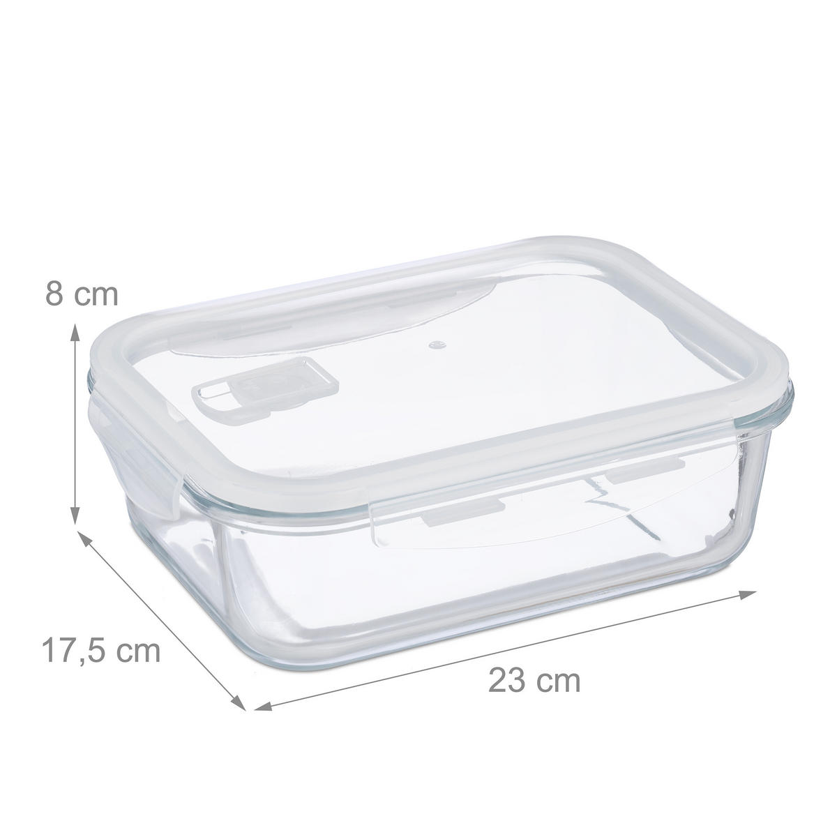 SÚPRAVA sklenených dóz - priehľadné, plast/sklo (23/8/17.5cm) - Relaxdays