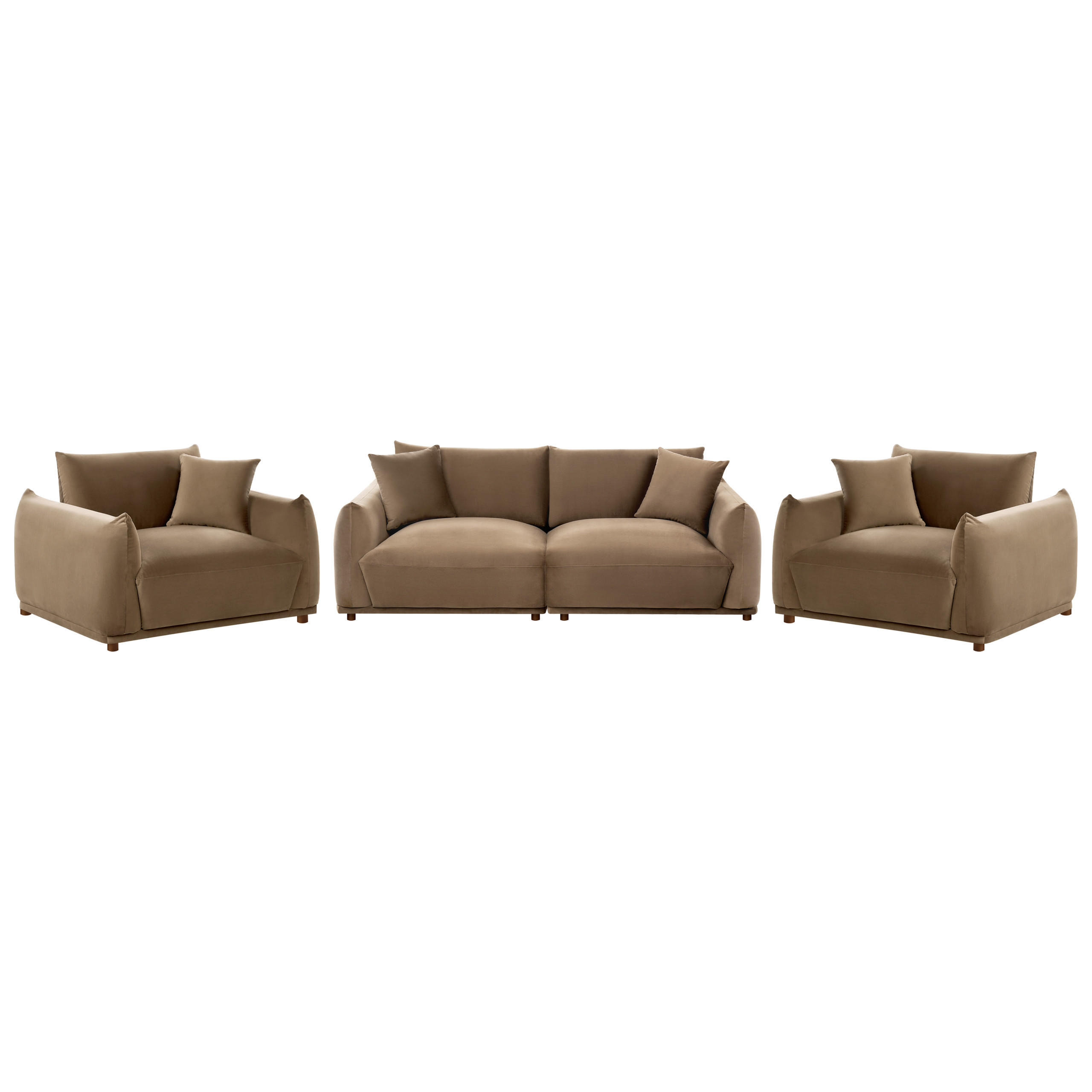 Beliani Sofa-Set Braun 214x81x104 cm