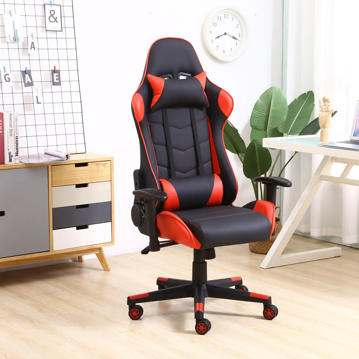 DREHSTUHL Gaming Professioneller Rote - Rot, Fell (70/127/70cm) - VS Venta-stock