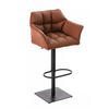 BARHOCKER Lederlook Hellbraun - Hellbraun/Schwarz, Textil/Metall (64/88/45cm) - CLP