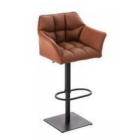 BARHOCKER Lederlook Hellbraun - Hellbraun/Schwarz, Textil/Metall (64/88/45cm) - CLP