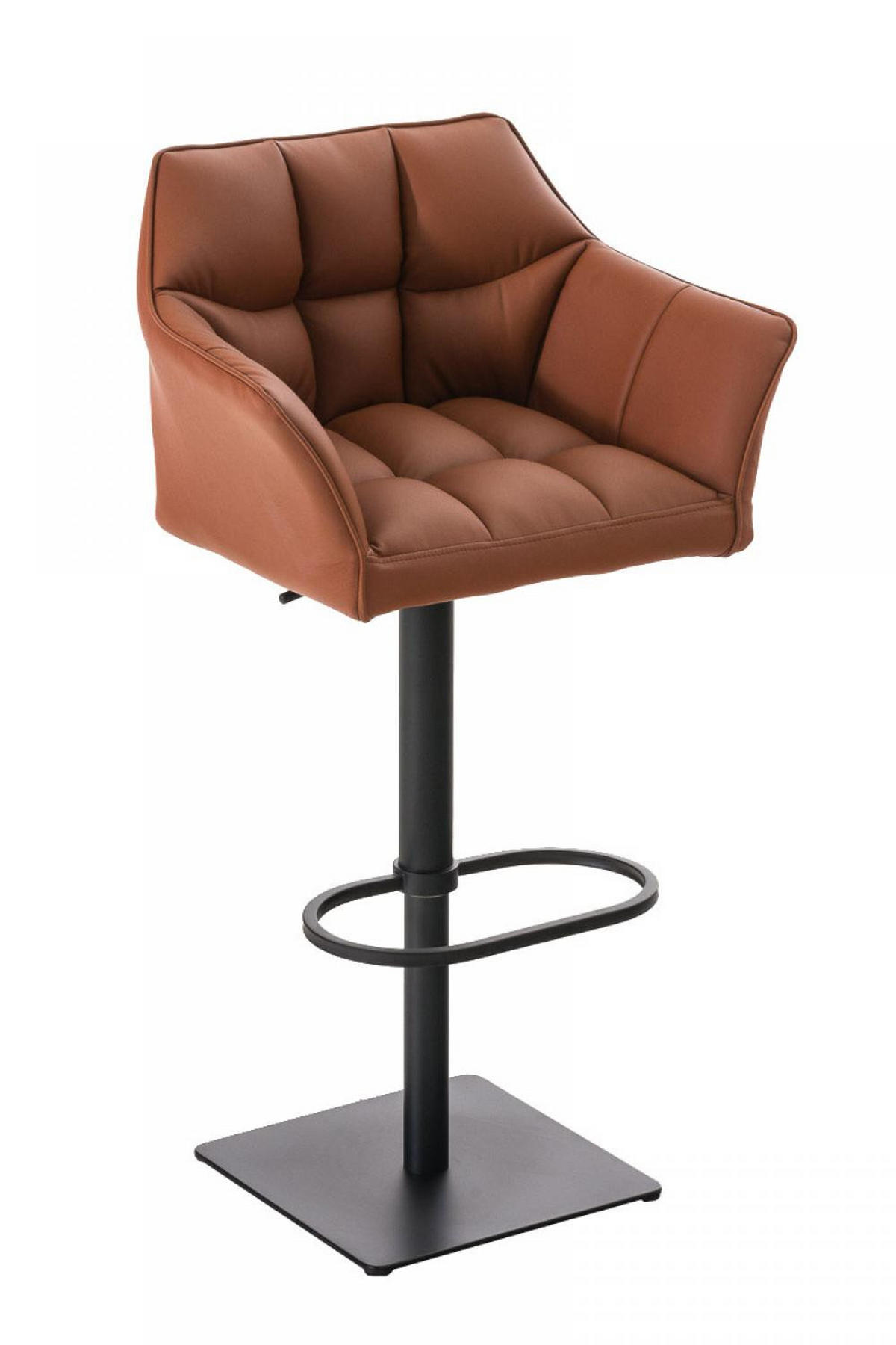 BARHOCKER Lederlook Hellbraun - Hellbraun/Schwarz, Textil/Metall (64/88/45cm) - CLP