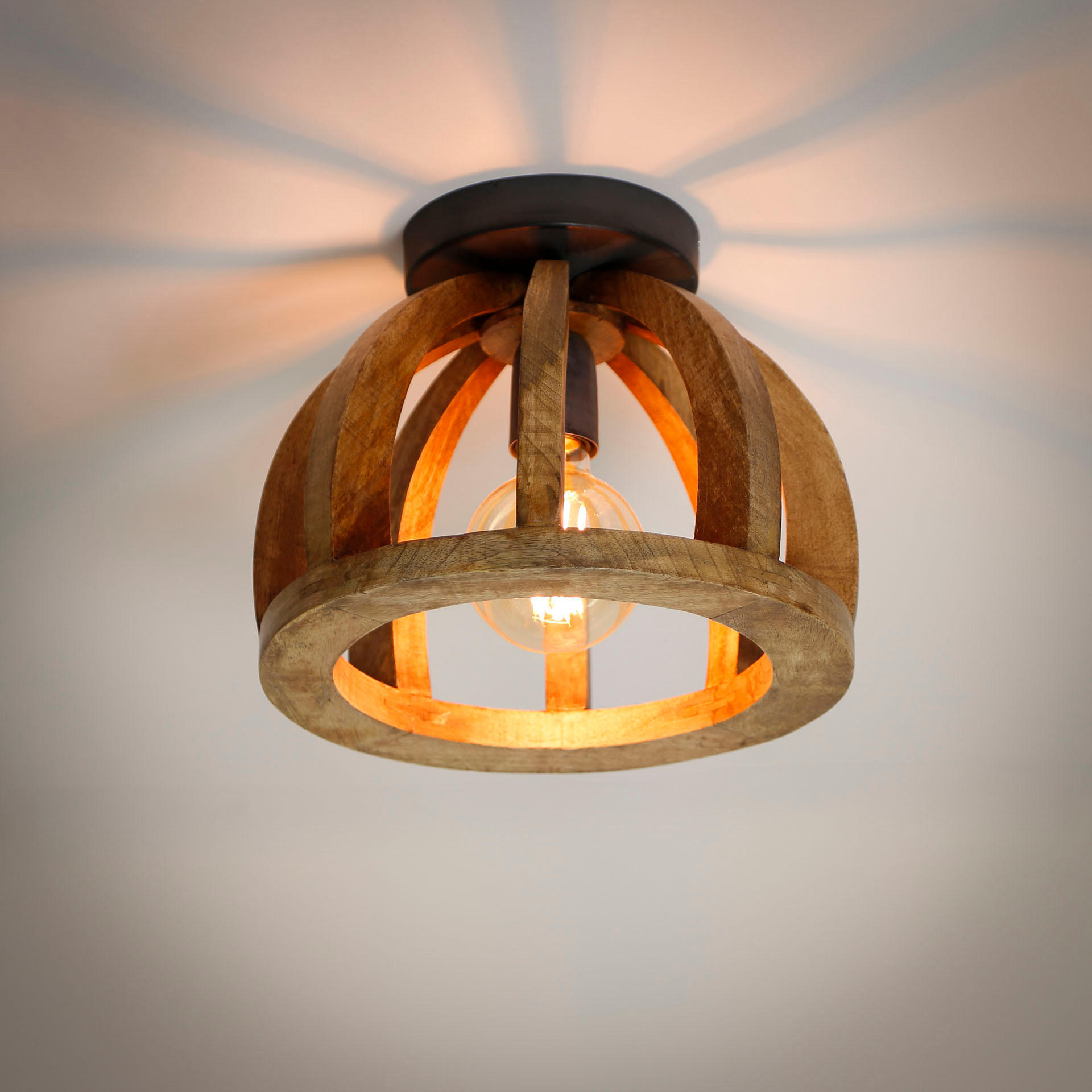 DECKENLEUCHTE Braun 30/30/24 cm - Braun, Holz (30/30/24cm) - Hoyz Collection