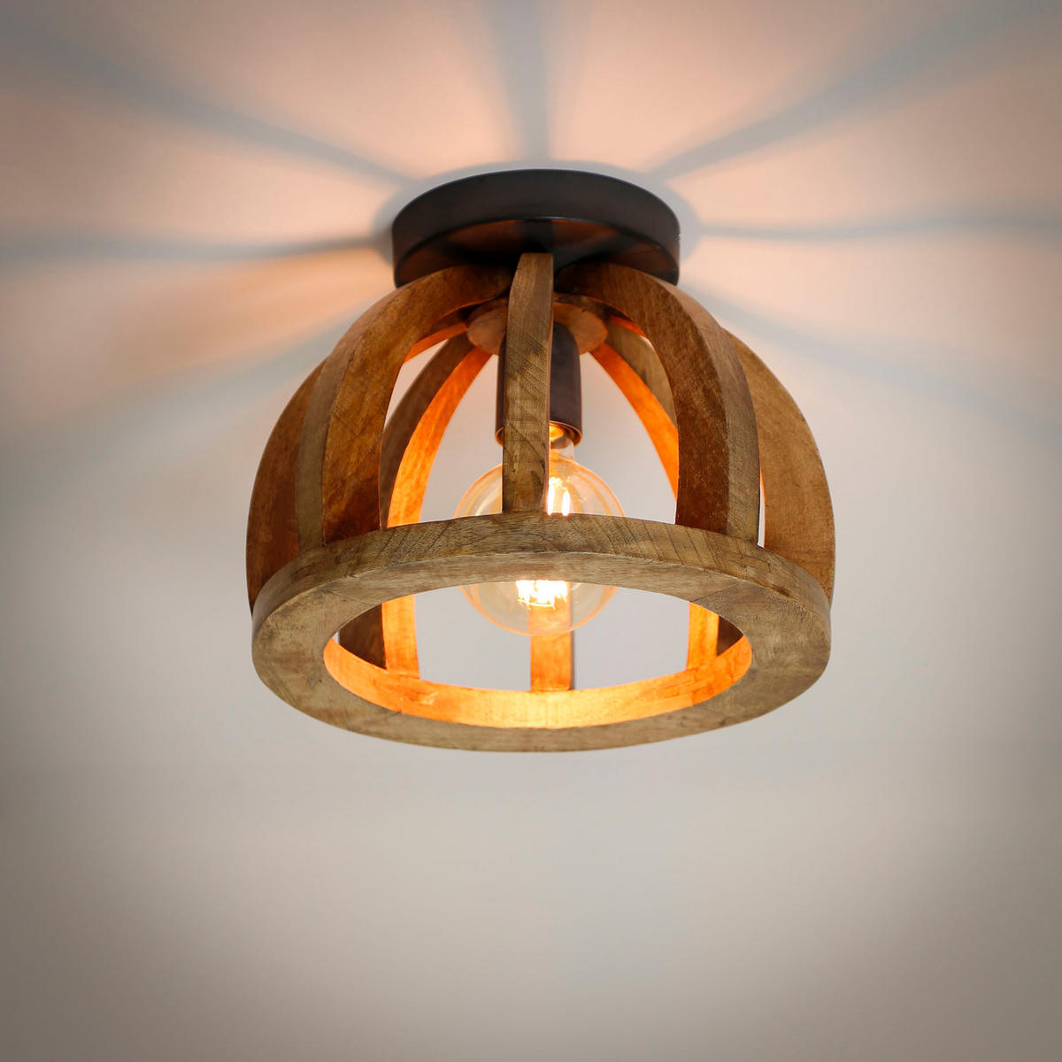 DECKENLEUCHTE Braun 30/30/24 cm - Braun, Holz (30/30/24cm) - Hoyz Collection