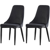 STUHL Claudia anthrazit 2er Set - Anthrazit/Schwarz, Textil/Metall (44/88/58cm) - Xonox