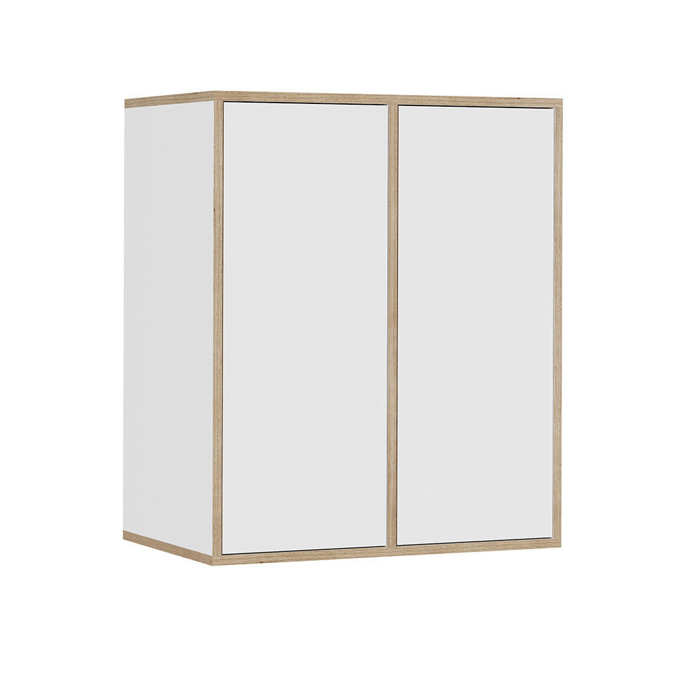 STĚNOVÁ POLICE Tetrix Bílá - bílá/béžová, kompozitní dřevo (63/75/40cm) - Vicco