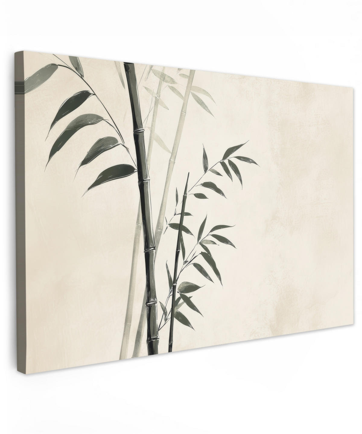 LEINWANDBILD Japandi - Bambus - Beige 30x20 cm - Eukalyptusholzfarben, Textil (30/20cm) - MuchoWow