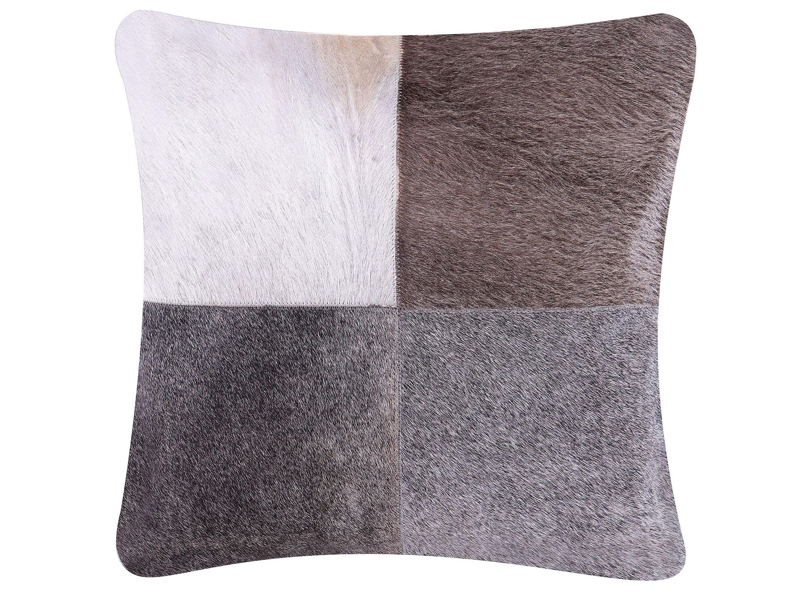 DEKOKISSEN Dunkelgrau 45/45 cm Nellad - Dunkelgrau, Leder (45/45cm) - Beliani