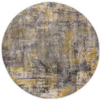 TEPPICH Kunst-Abstrakt-Muster DEE, Gelb-Grau 160x160 cm - Gelb, Textil (160/160cm) - KADIMA DESIGN