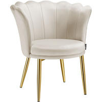 SESSEL Stella,67 x 64 x 76 cm,Samtoptik creme/gold - Goldfarben/Samtahornfarben, Textil (67/76/64cm) - tectake