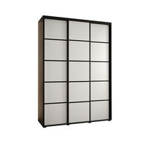 SCHWEBETÜRENSCHRANK 235,2/170/60 3-türig - Schwarz/Weiß, Holz/Metall (170/235/60cm) - Abiks Möbel