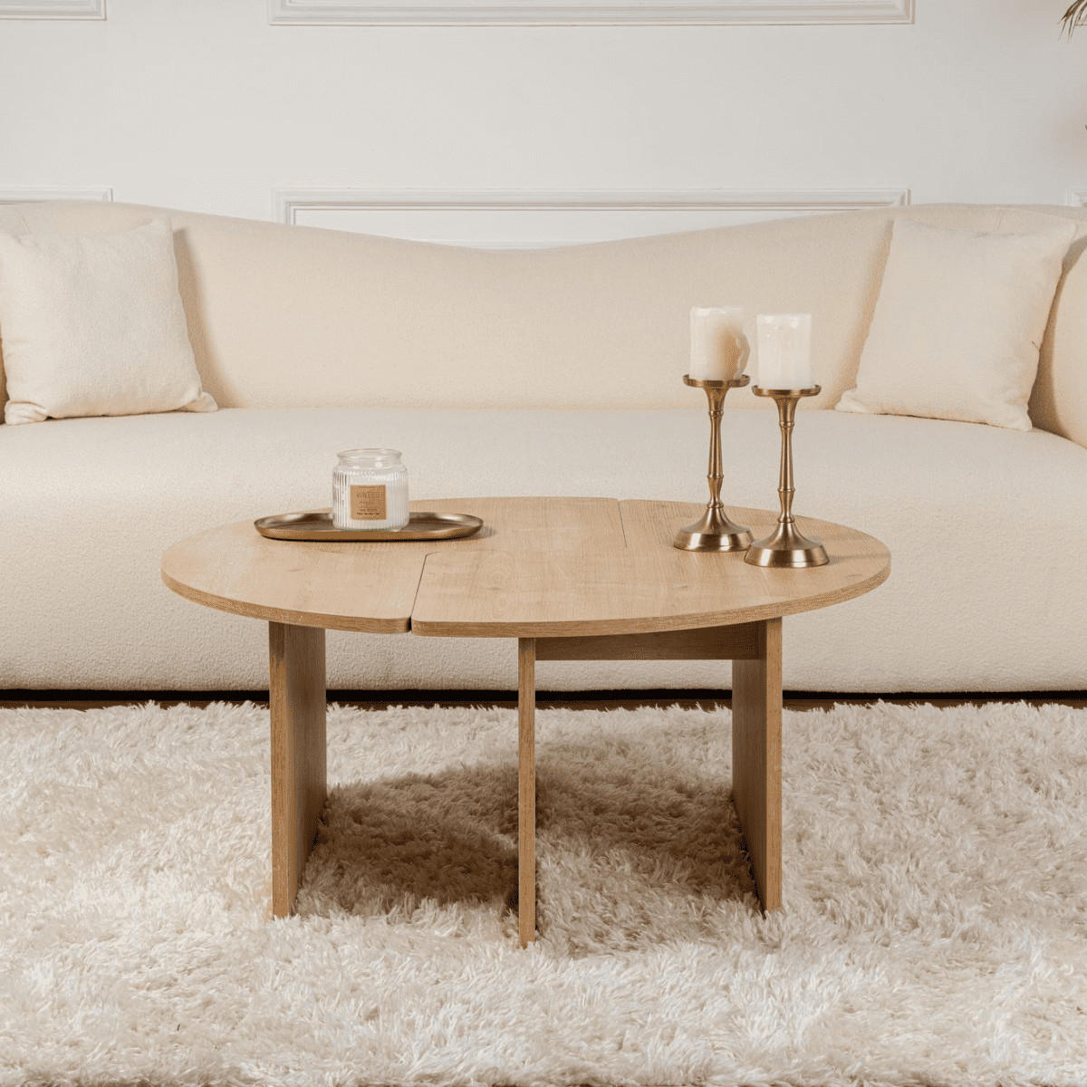 COUCHTISCH (2er-Set) moira 90/90/41 cm - Eichefarben, Holzwerkstoff (65/90/41cm) - Calicosy