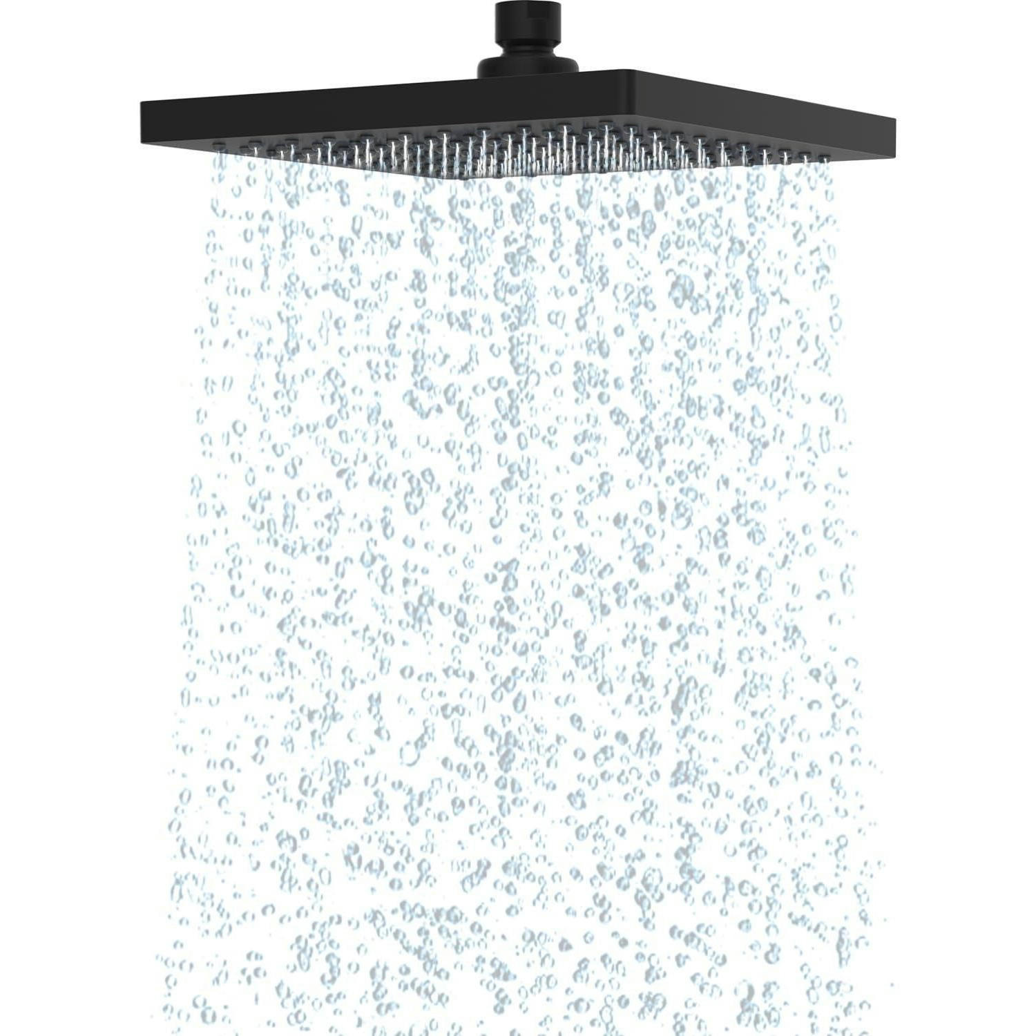 REGENBRAUSE Duschkopf 20 cm Schwarz - Schwarz, Metall (20/12.7/12.7cm)