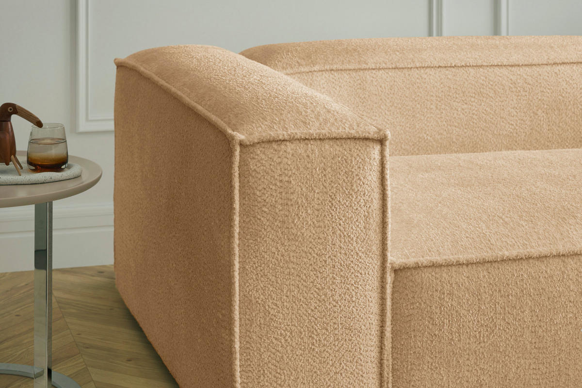ECKSOFA CARMO Braun Flachgewebe - Dunkelbraun/Schwarz, Kunststoff/Textil (306/191cm) - KAWOLA